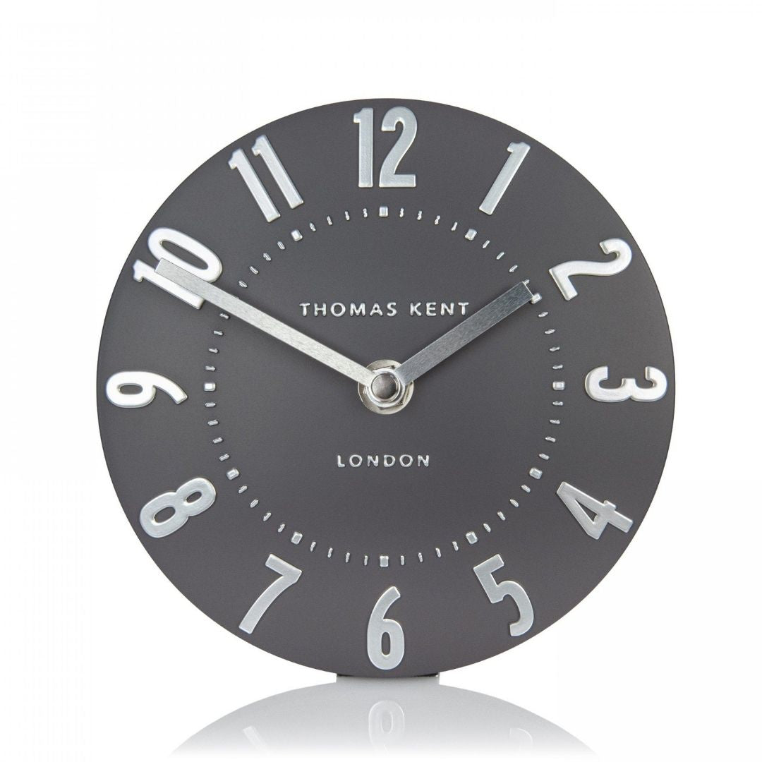 Thomas Kent Mulberry Mantel Clock Graphite Silver
