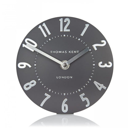 Thomas Kent Mulberry Mantel Clock Graphite Silver