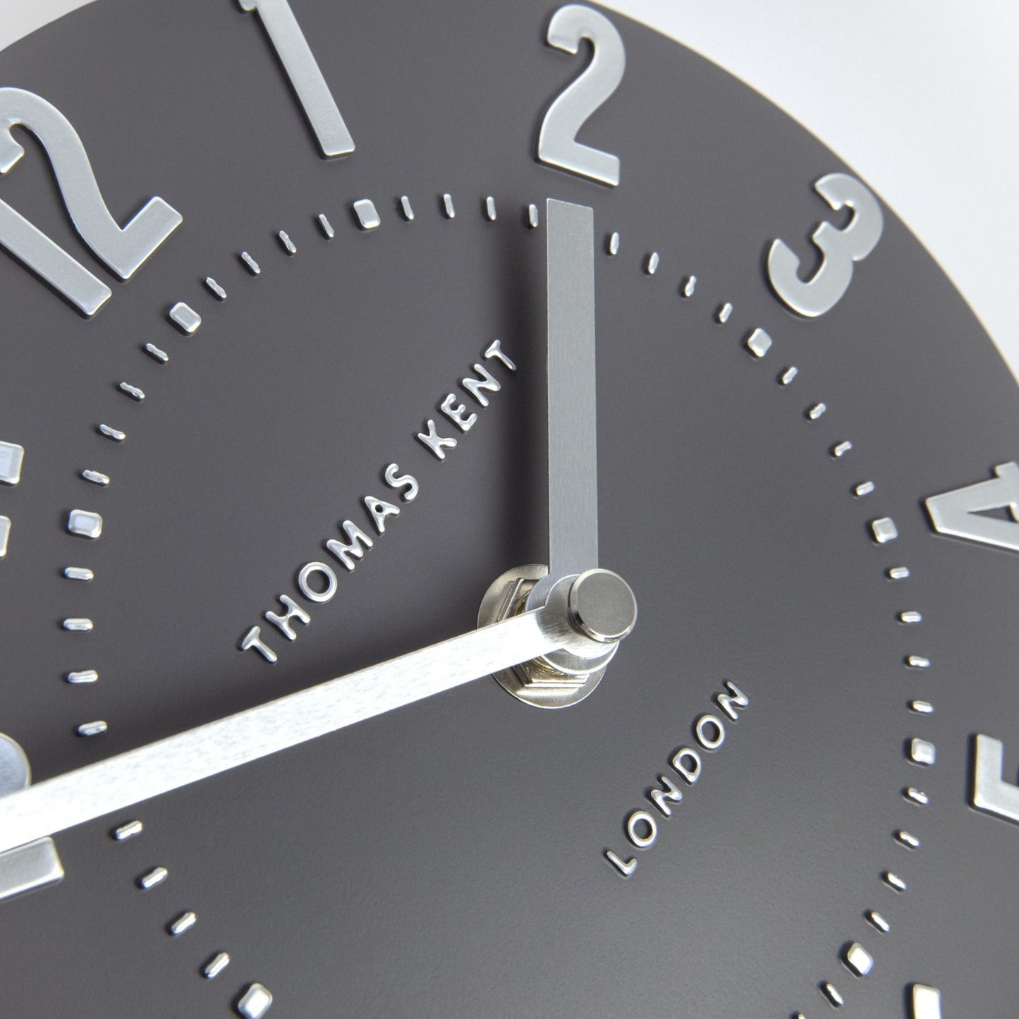 Thomas Kent Mulberry Mantel Clock Graphite Silver