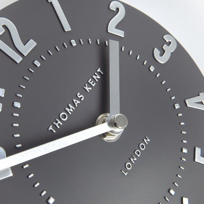 Thomas Kent Mulberry Mantel Clock Graphite Silver