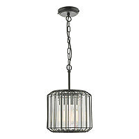 Naeva Satin Black and Crystal Ceiling Pendant