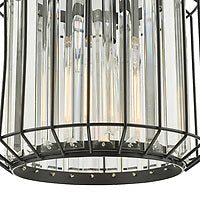 Naeva Satin Black and Crystal Ceiling Pendant