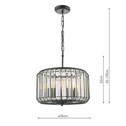 Naeva 3 Light Crystal Pendant