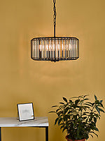 Naeva 4 Light Pendant Black Crystal