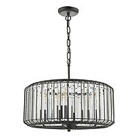 Naeva 4 Light Pendant Black Crystal