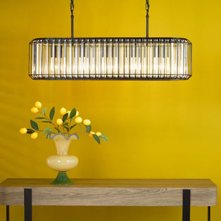 Naeva 5-Light Matte Black and Crystal Pendant