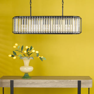 Naeva 5-Light Matte Black and Crystal Pendant