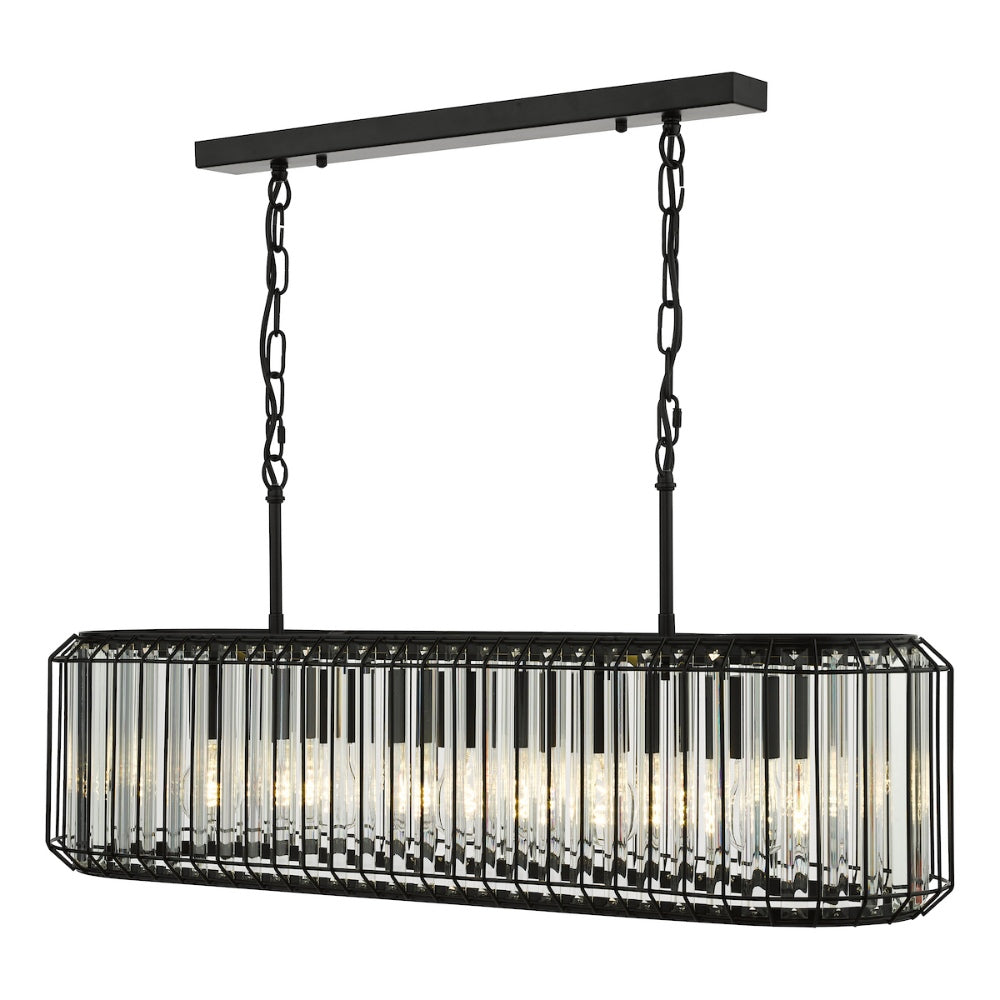 Naeva 5-Light Matte Black and Crystal Pendant