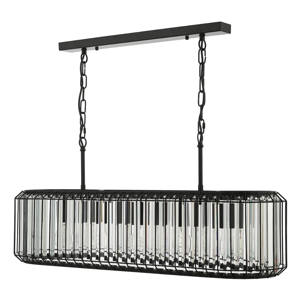 Naeva 5-Light Matte Black and Crystal Pendant