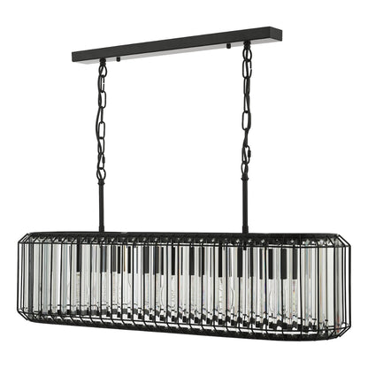 Naeva 5-Light Matte Black and Crystal Pendant