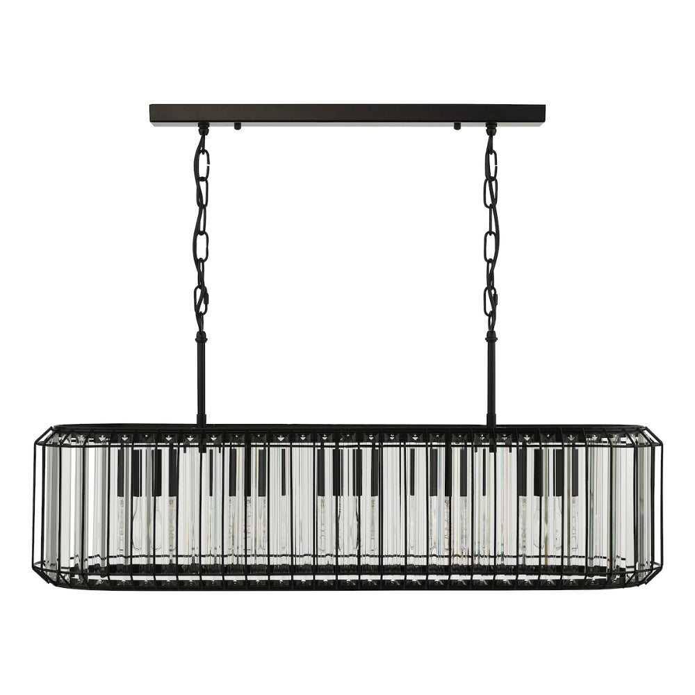 Naeva 5-Light Matte Black and Crystal Pendant