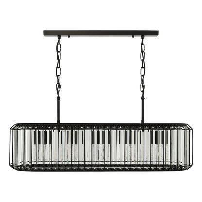 Naeva 5-Light Matte Black and Crystal Pendant