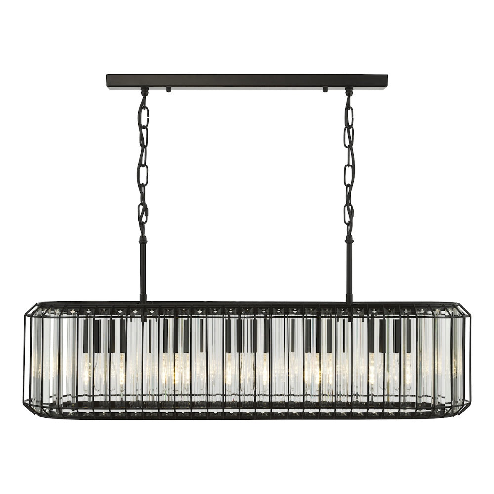 Naeva 5-Light Matte Black and Crystal Pendant