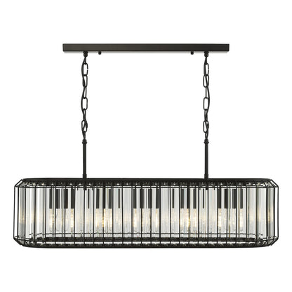Naeva 5-Light Matte Black and Crystal Pendant