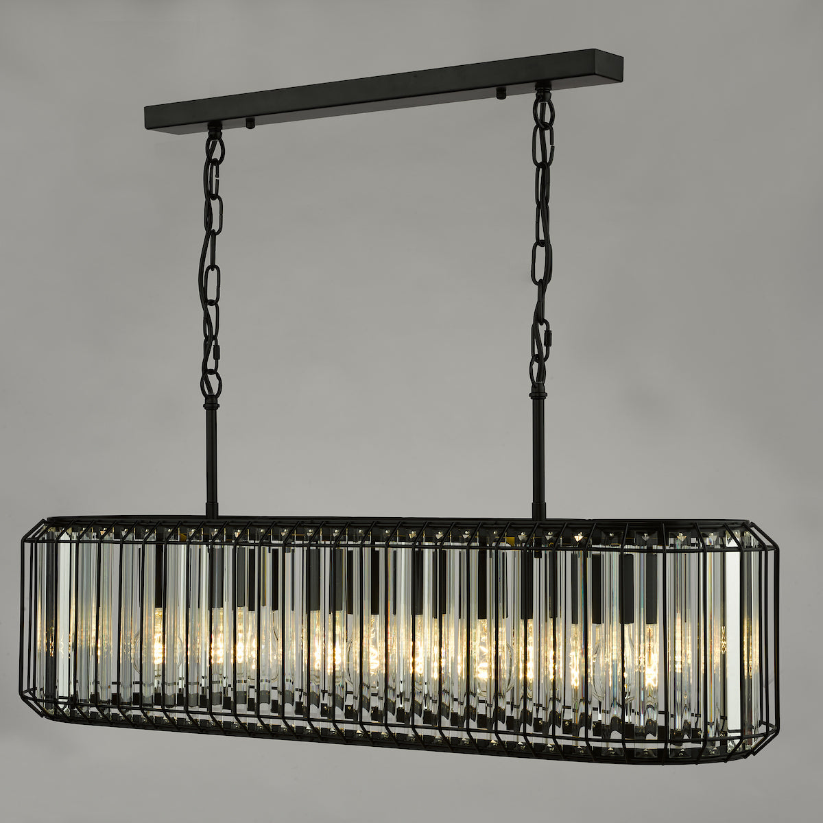 Naeva 5-Light Matte Black and Crystal Pendant