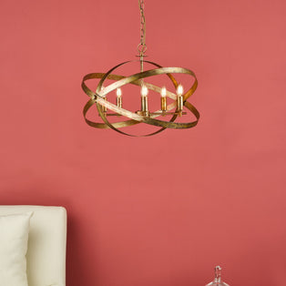 Nitya 5 Light Mottled Copper Pendant Ceiling Light