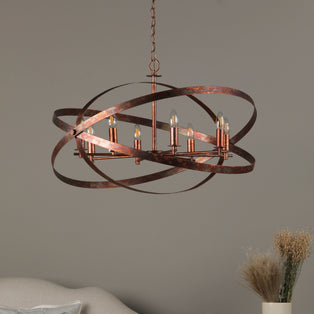 Nitya 8 Light Mottled Copper Pendant Ceiling Light