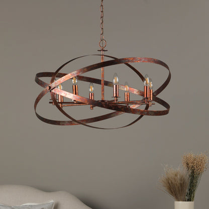 Nitya 8 Light Mottled Copper Pendant Ceiling Light