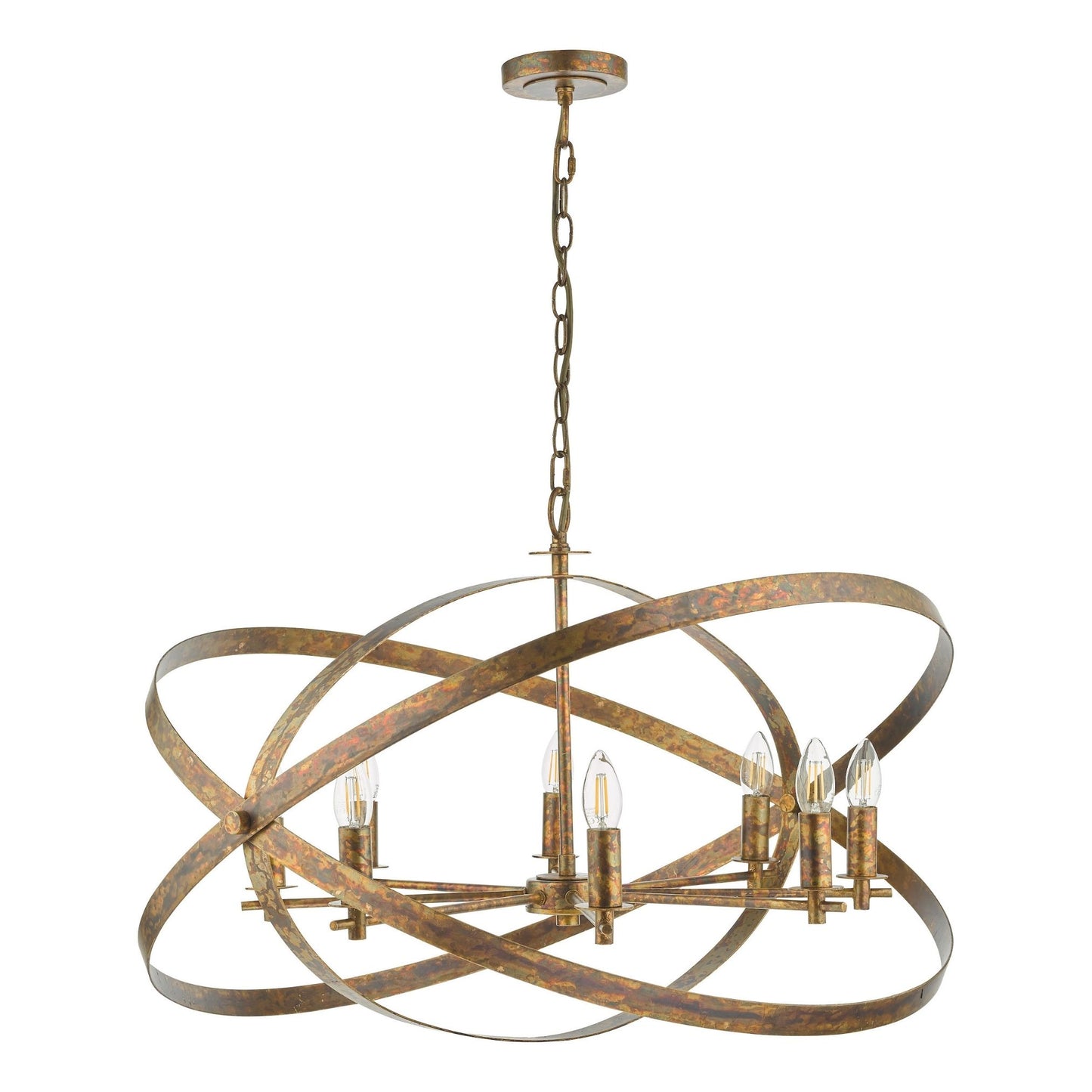 Nitya 8 Light Mottled Copper Pendant Ceiling Light