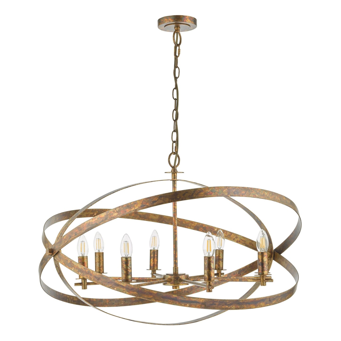 Nitya 8 Light Mottled Copper Pendant Ceiling Light