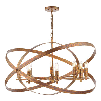Nitya 8 Light Mottled Copper Pendant Ceiling Light