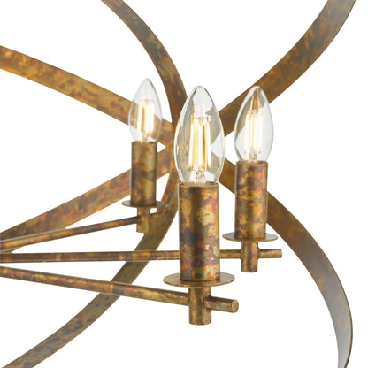 Nitya 8 Light Mottled Copper Pendant Ceiling Light