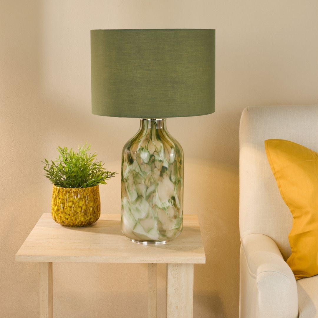 Nuria Green Glass Table Lamp