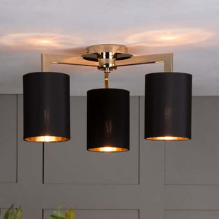 Olive 3 Light Gold Semi-Flush Ceiling Light