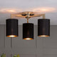 Olive 3 Light Gold & Black Semi-Flush Ceiling Light