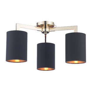 Olive 3 Light Gold Semi-Flush Ceiling Light