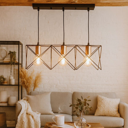 Olson 3 Light Black Ceiling Light