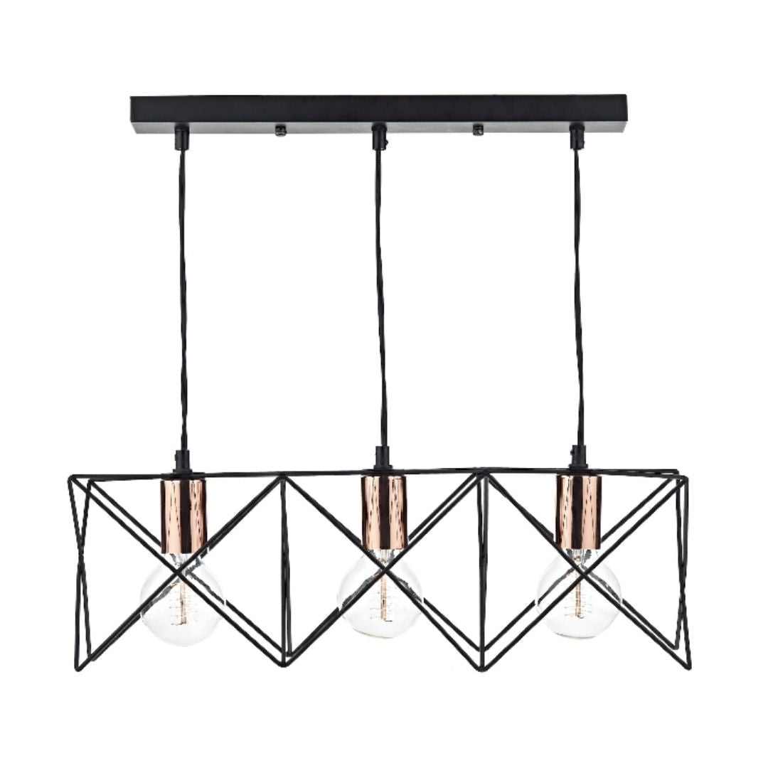 Olson 3 Light Black Ceiling Light