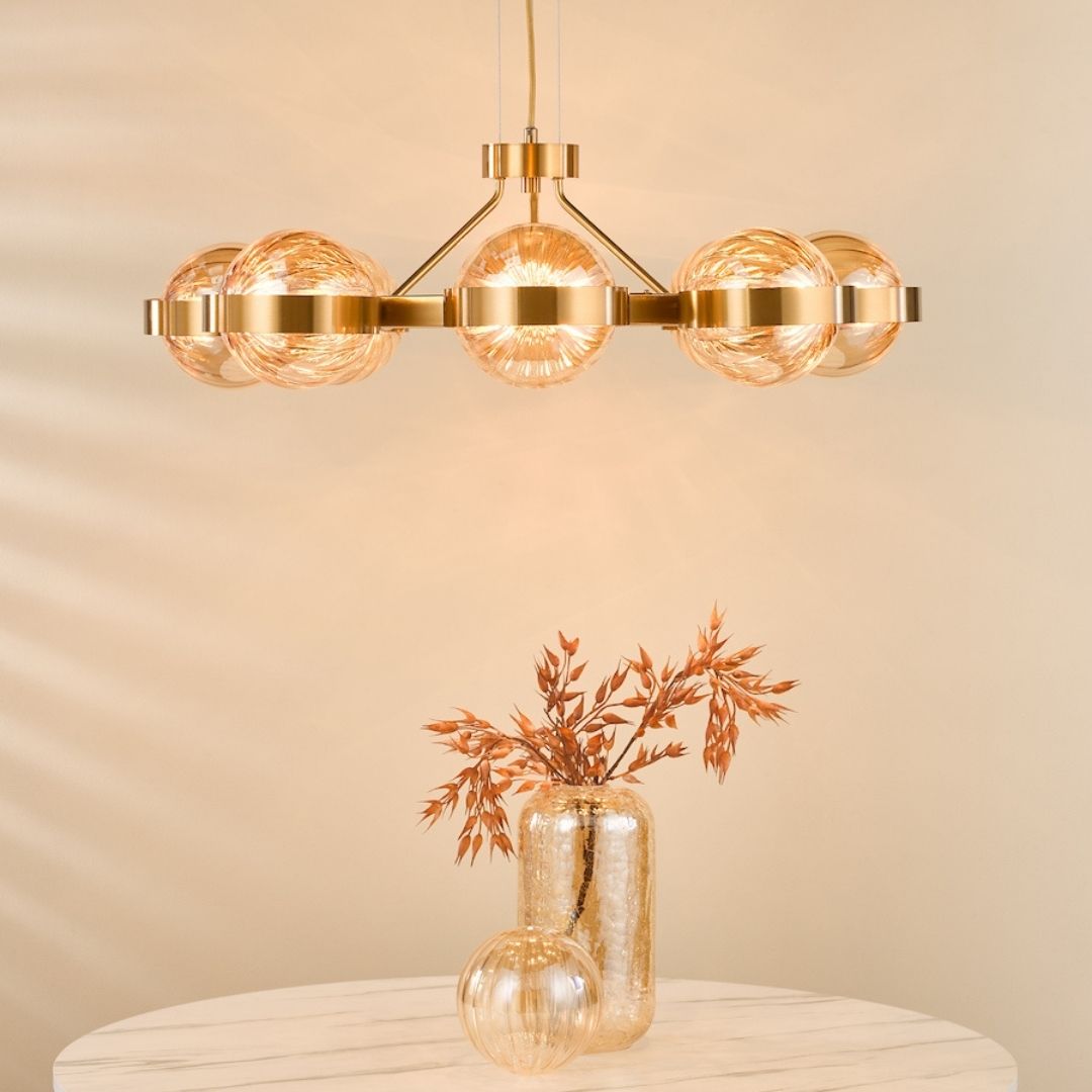 Ophira 8-Light Antique Gold Pendant