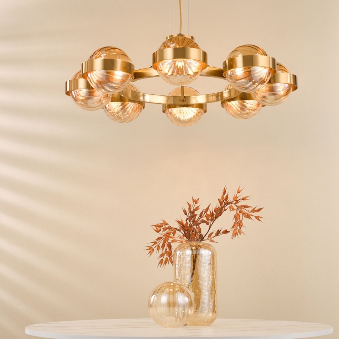 Ophira 8-Light Antique Gold Pendant