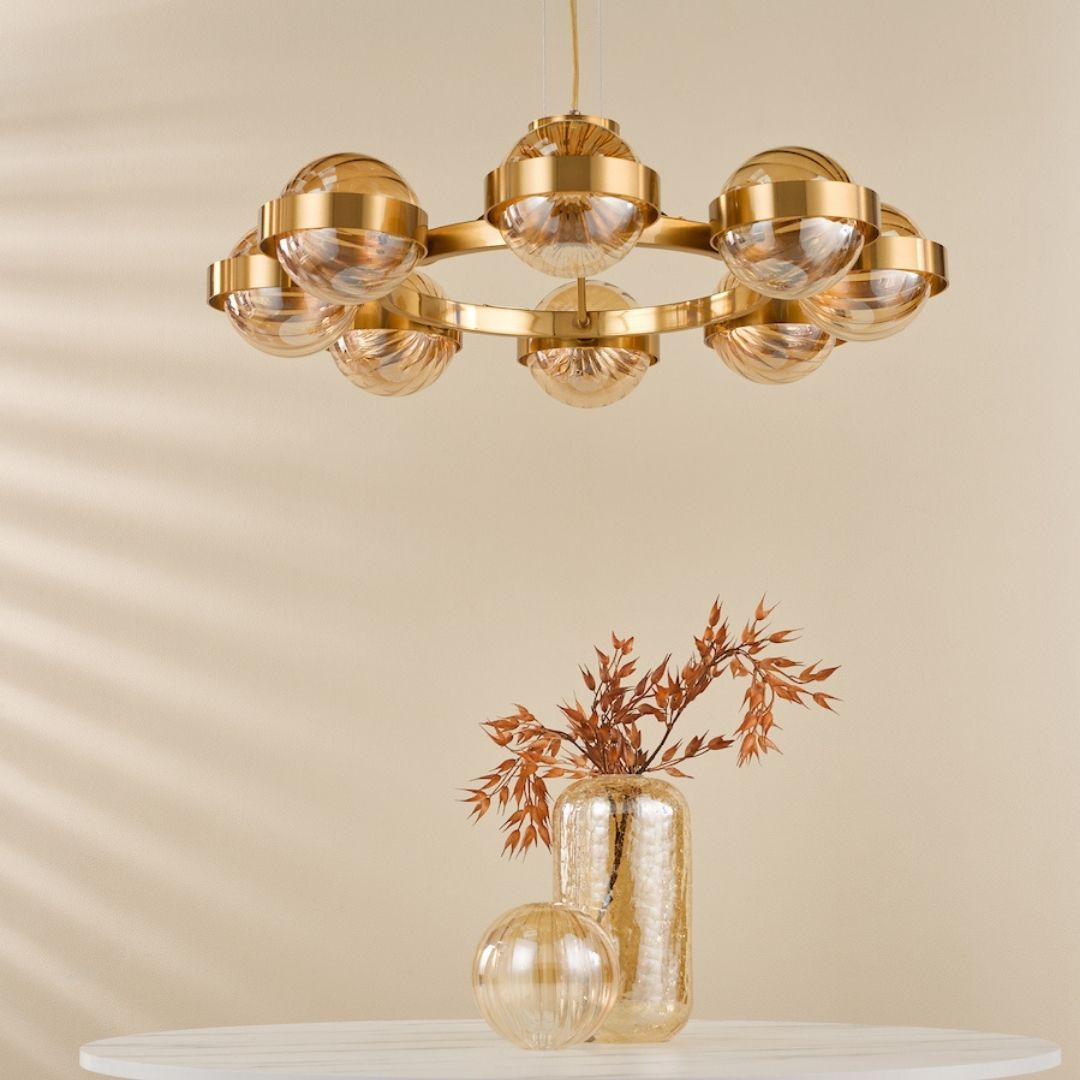 Ophira 8-Light Antique Gold Pendant