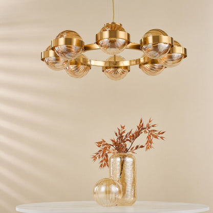 Ophira 8-Light Antique Gold Pendant