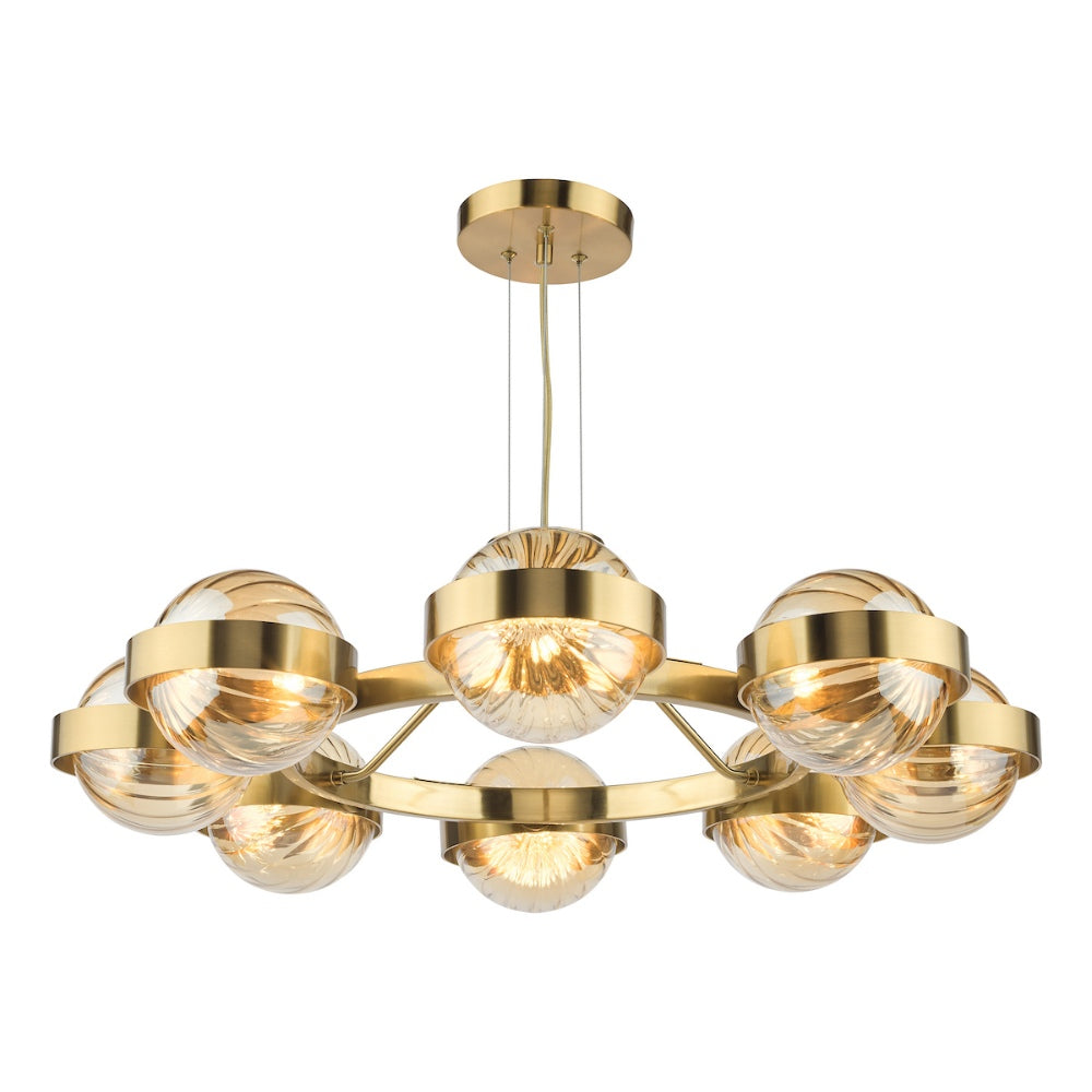 Ophira 8-Light Antique Gold Pendant