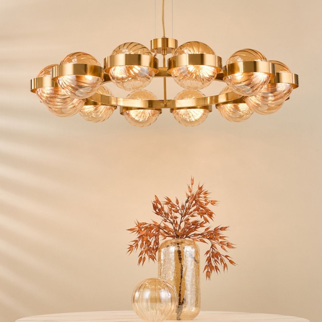 Ophira 12-Light Antique Gold Pendant