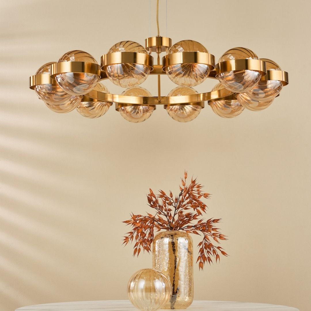Ophira 12-Light Antique Gold Pendant