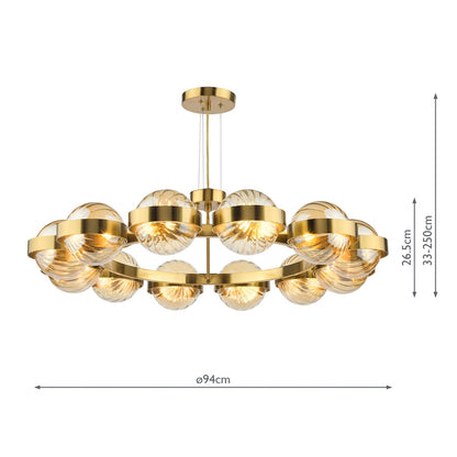 Ophira 12-Light Antique Gold Pendant