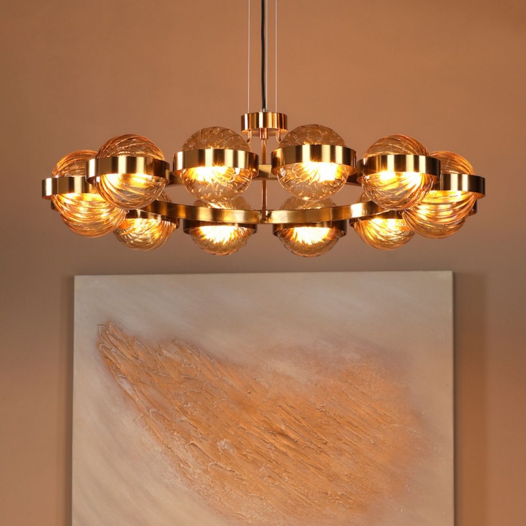 Ophira 12-Light Antique Gold Pendant