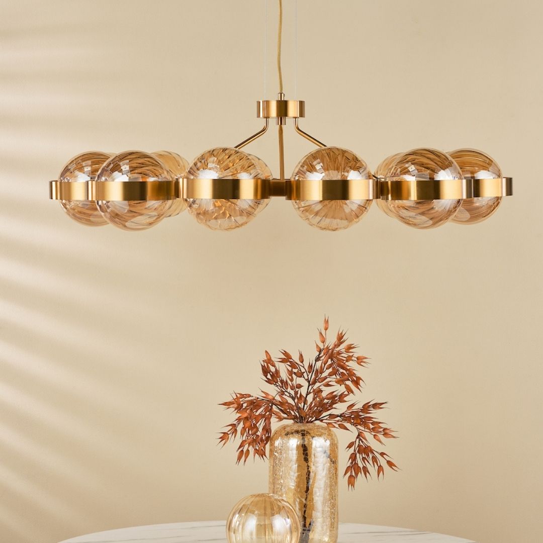Ophira 12-Light Antique Gold Pendant