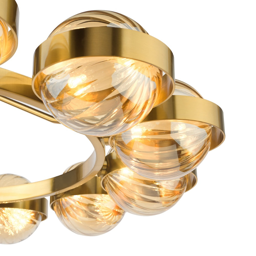 Ophira 12-Light Antique Gold Pendant