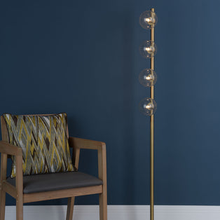 Ophelia 4-Light Warm Brass Floor Lamp