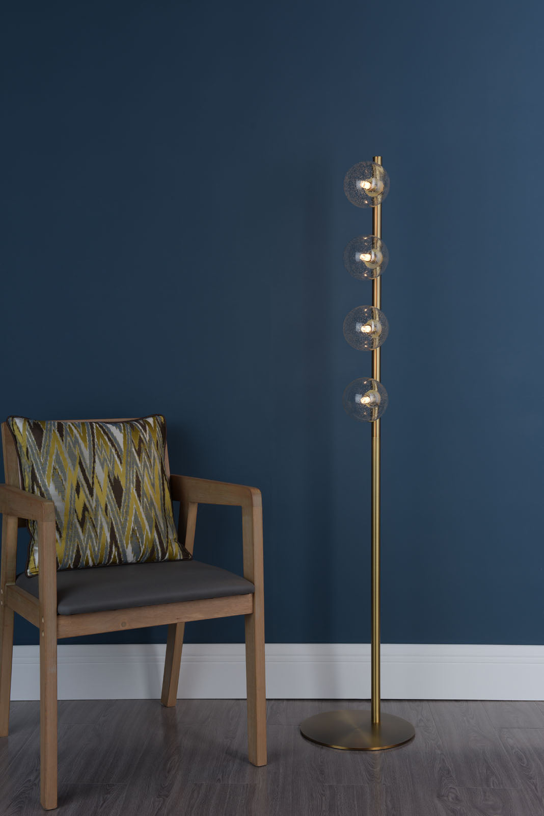 Ophelia 4-Light Warm Brass Floor Lamp