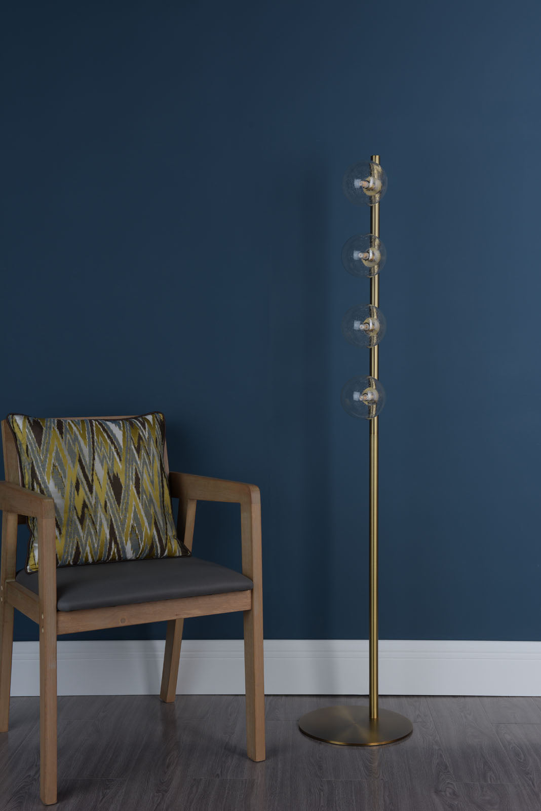Ophelia 4-Light Warm Brass Floor Lamp