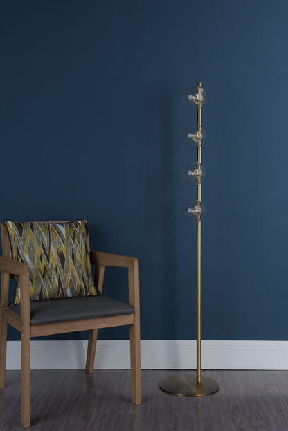 Ophelia 4-Light Warm Brass Floor Lamp