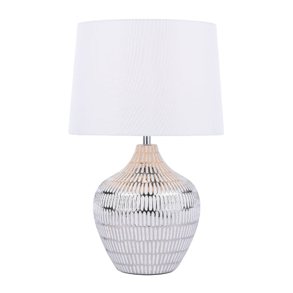 Orla Silver Metallic Ceramic Touch Table Lamp