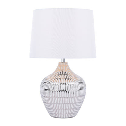 Orla Silver Metallic Ceramic Touch Table Lamp