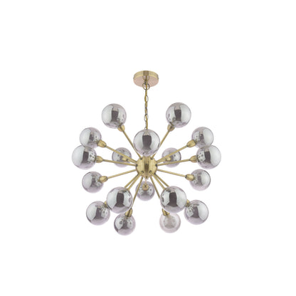 Ornella 18-Light Antique Brass and Glass Pendant